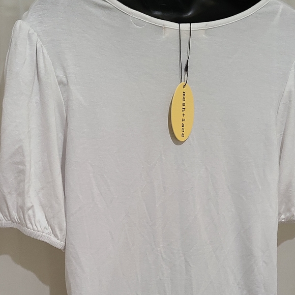 Mesh+Lace Tee Shirt. - Picture 7 of 8